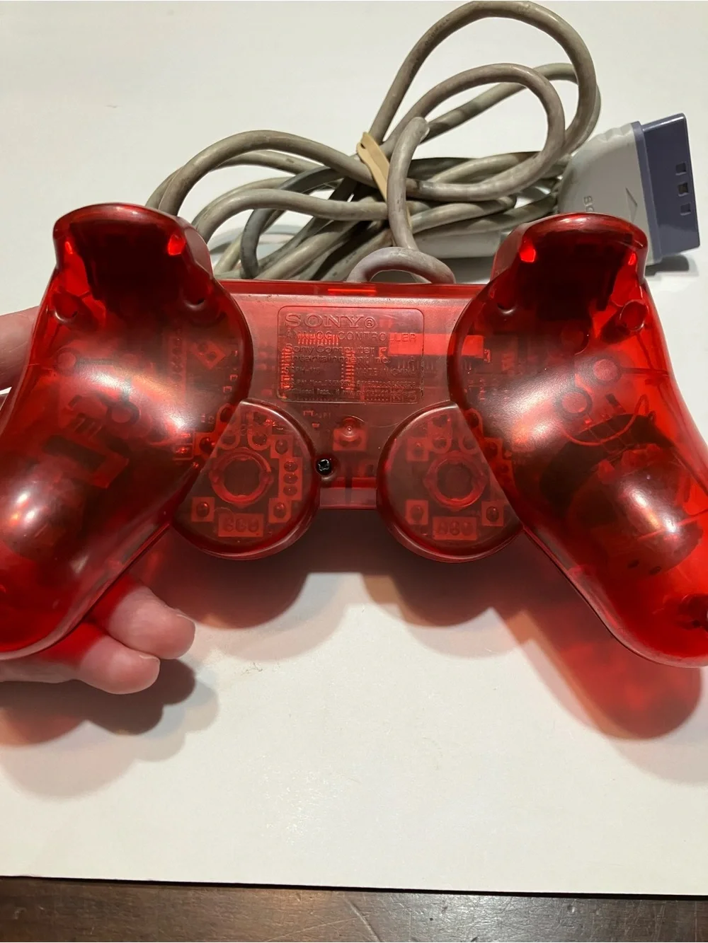 Official Sony PlayStation 1 Controller OEM PSOne PS1 Clear Red Analog SCPH-110